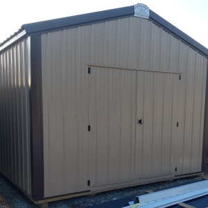 #22 - 12x16 Gable $4245 Tan Sides, Brown Roof & Trim