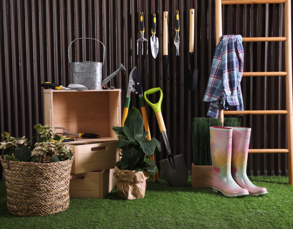 Cluttered gardening tools