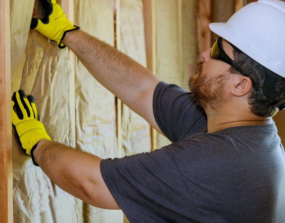Professional insulating a storage shed